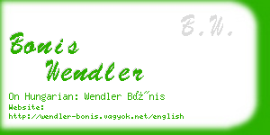 bonis wendler business card
